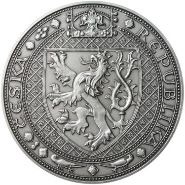 Náhled Reverzní strany - Nejkrásnější medailon II. Královská pečeť - 1 kg Ag patina