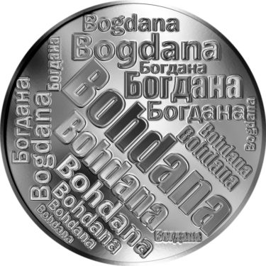 Náhled Averzní strany - Česká jména - Bohdana - velká stříbrná medaile 1 Oz