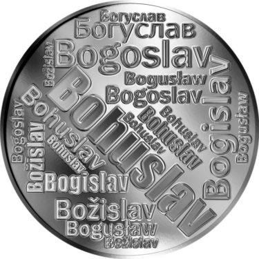Náhled Averzní strany - Česká jména - Bohuslav - velká stříbrná medaile 1 Oz