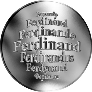 Náhled Averzní strany - Česká jména - Ferdinand - velká stříbrná medaile 1 Oz