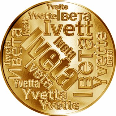 Náhled Averzní strany - Česká jména - Iveta - velká zlatá medaile 1 Oz