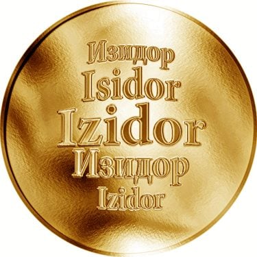 Náhled Averzní strany - Slovenská jména - Izidor - velká zlatá medaile 1 Oz