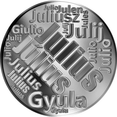 Náhled Averzní strany - Česká jména - Julius - velká stříbrná medaile 1 Oz