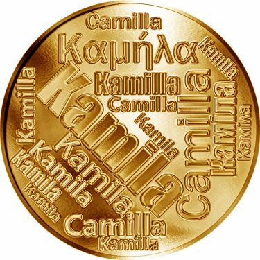 Náhled Averzní strany - Česká jména - Kamila - velká zlatá medaile 1 Oz