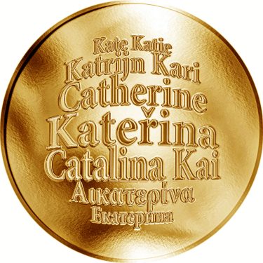 Náhled Averzní strany - Česká jména - Kateřina - velká zlatá medaile 1 Oz