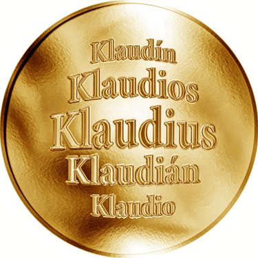 Náhled Averzní strany - Slovenská jména - Klaudius - zlatá medaile