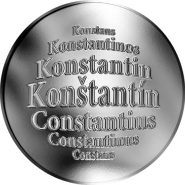Náhled Averzní strany - Slovenská jména - Konštantín - velká stříbrná medaile 1 Oz