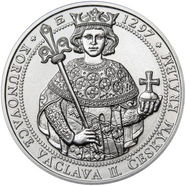 Náhled Averzní strany - Korunovace Václava II. českým králem  - stříbro b.k.