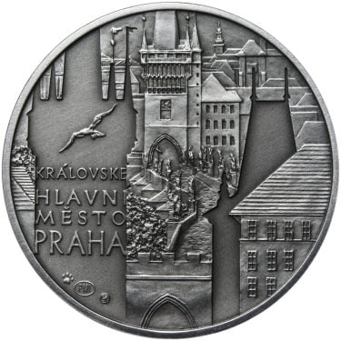 Náhled Averzní strany - Královské hlavní město Praha - stříbro 28 mm patina