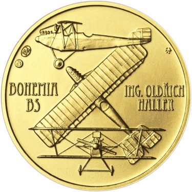 Náhled Reverzní strany - Letadlo Bohemia - 1/2 Oz zlato b.k.