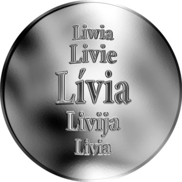 Náhled Averzní strany - Slovenská jména - Lívia - velká stříbrná medaile 1 Oz