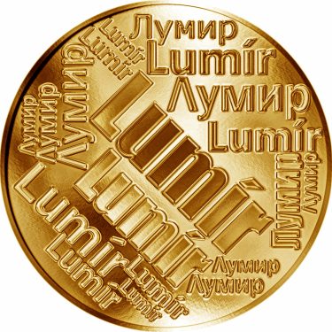 Náhled Averzní strany - Česká jména - Lumír - velká zlatá medaile 1 Oz