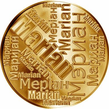 Náhled Averzní strany - Česká jména - Marián - velká zlatá medaile 1 Oz