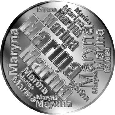 Náhled Averzní strany - Česká jména - Marina - velká stříbrná medaile 1 Oz