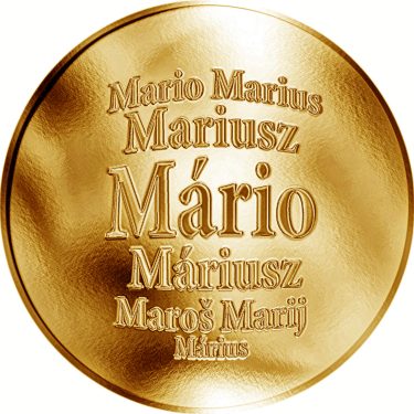 Náhled Averzní strany - Slovenská jména - Mário - velká zlatá medaile 1 Oz
