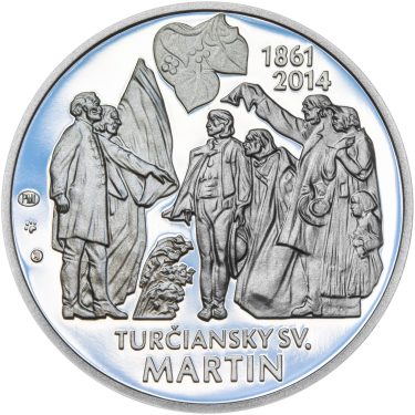 Náhled Reverzní strany - Výročie Memoranda národa slovenského - 28 mm stříbro patina
