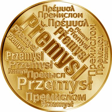 Náhled Averzní strany - Česká jména - Přemysl - velká zlatá medaile 1 Oz