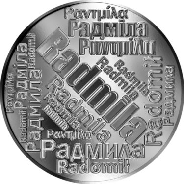 Náhled Averzní strany - Česká jména - Radmila - velká stříbrná medaile 1 Oz
