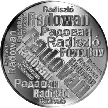 Náhled Averzní strany - Česká jména - Radovan - velká stříbrná medaile 1 Oz