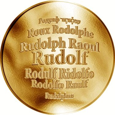 Náhled Averzní strany - Česká jména - Rudolf - velká zlatá medaile 1 Oz