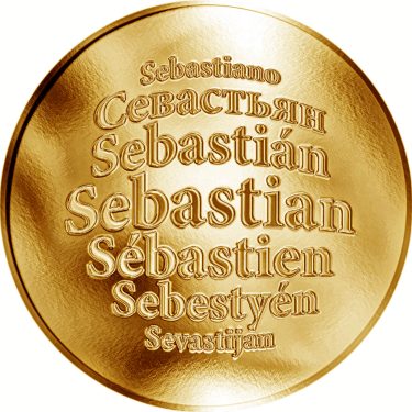 Náhled Averzní strany - Česká jména - Sebastian - zlatá medaile