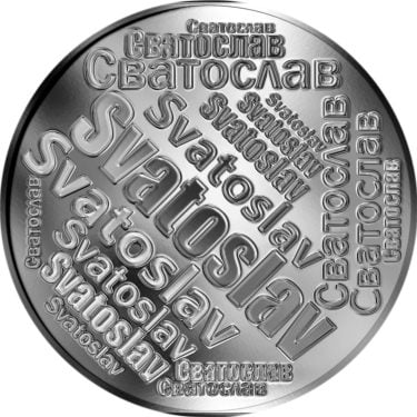 Náhled Averzní strany - Česká jména - Svatoslav - velká stříbrná medaile 1 Oz