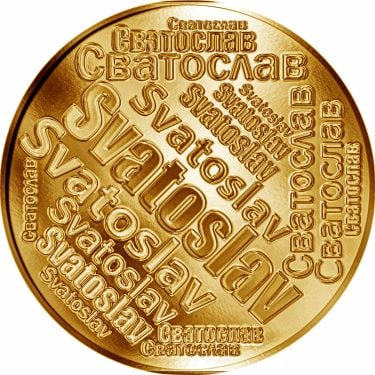Náhled Averzní strany - Česká jména - Svatoslav - velká zlatá medaile 1 Oz