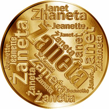 Náhled Averzní strany - Česká jména - Žaneta - velká zlatá medaile 1 Oz