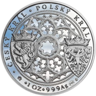 Náhled Reverzní strany - Korunovace Václava II. českým králem - stříbro Proof