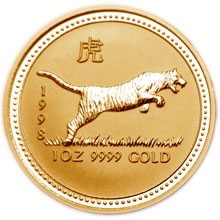 Náhled Averzní strany - 1998 Tiger 1 Oz Australian gold coin